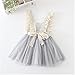 LOliSWan Little Girls Fairy Lace Princess Dress Ruffles Ballerina Tulle Tutu Toddlers Dress Up Outfits For Wedding Party (Gray, 3T)