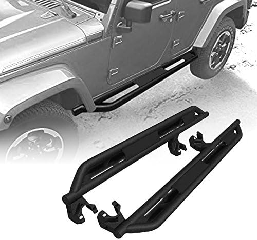 ICARS Textured Black Jeep Running Boards Side Step for Jeep Wrangler JK 2007-2017 4 Door