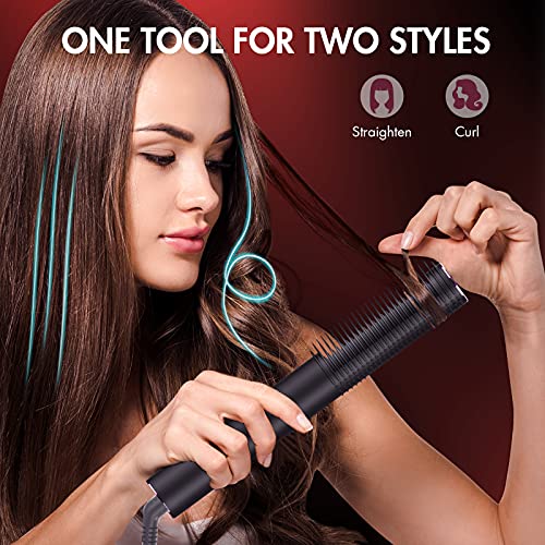 Hair Straightener Brush, AutoYet2 with 2in1 straightening Comb for