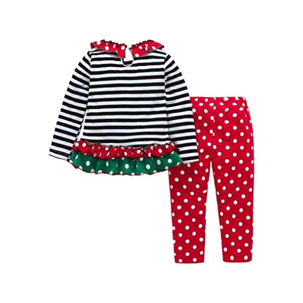 SWNONE Christmas Outfit Toddler Infant Baby Girls Clothes Set Deer Print Shirt Dress+Pants - Image 7