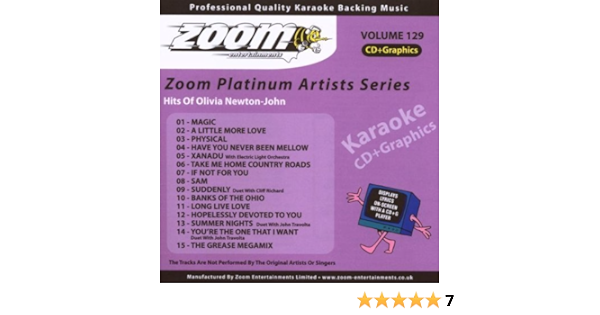 Zoom Karaoke Zoom Karaoke Cd G Platinum Artists 129 Olivia Newton John By Zoom Karaoke Amazon Com Music Zoom Karaoke Zoom Karaoke Cd G Platinum Artists 129 Olivia Newton John By Zoom Karaoke Amazon Com Music