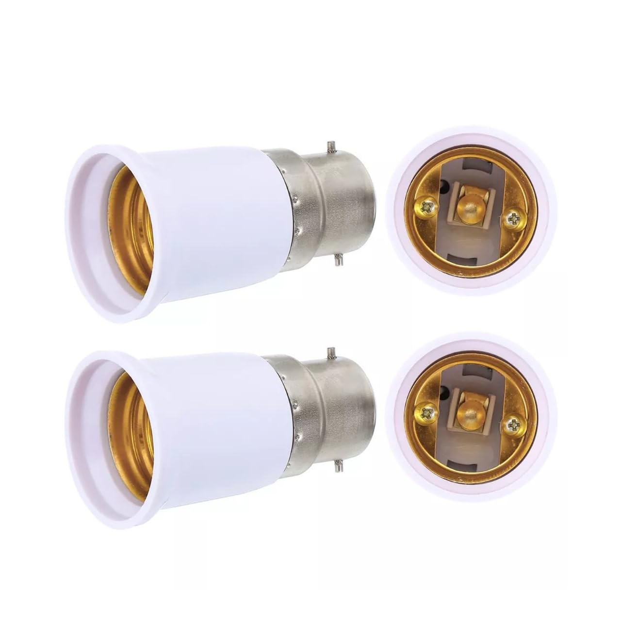 B22 to E27 Light Bulb Socket Adapter | Bayonet to screw Lamp Holder Converter | Durable Universal Lamp Base for LED, CFL, and Incandescent Bulbs 4 Pcs