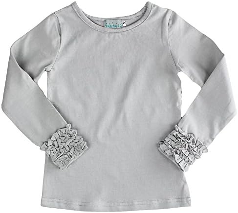 Maggy May Girls Ruffle Long Sleeve Shirt - Boutique - Grey - Size 4