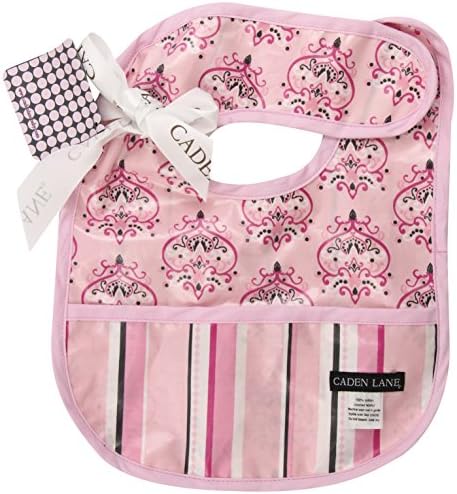 Caden Lane Luxe Collection Pinstripe Coated Bib, Girl
