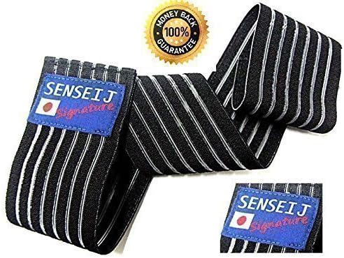 SILVER-LINE'(Single) Compression SILVER Bandage Wrap Elbow Wrist Knee Ankle Support Stabilizer, Strain Elbow & Knee Original SENSEI J (Signature) Brand (sold Single) Injury Wrap Sport Sprain Brace St