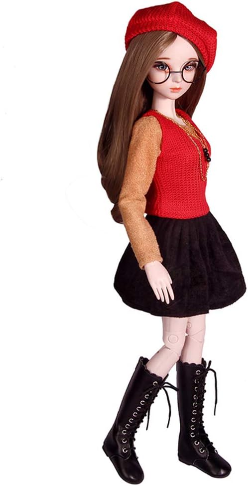 BJD Doll 1/3 SD Dolls 23 Ball Jointed Doll with BJD Clothes Wigs Shoes Makeup DIY Toys 100% Handmade for Girl Birthday Gift,E