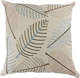 Decorative Leaf Emboirdery Floral Throw Pillow Cover 18