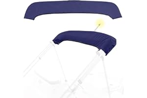 MIONOVITY 3Bow Bimini Top Storage Boot Cover with Light Hole Bimini Cover Boot Waterproof 900D Marine Grade Pontoon Bimini Top Replacement Boot,6'L 73"-78" W Navy Blue