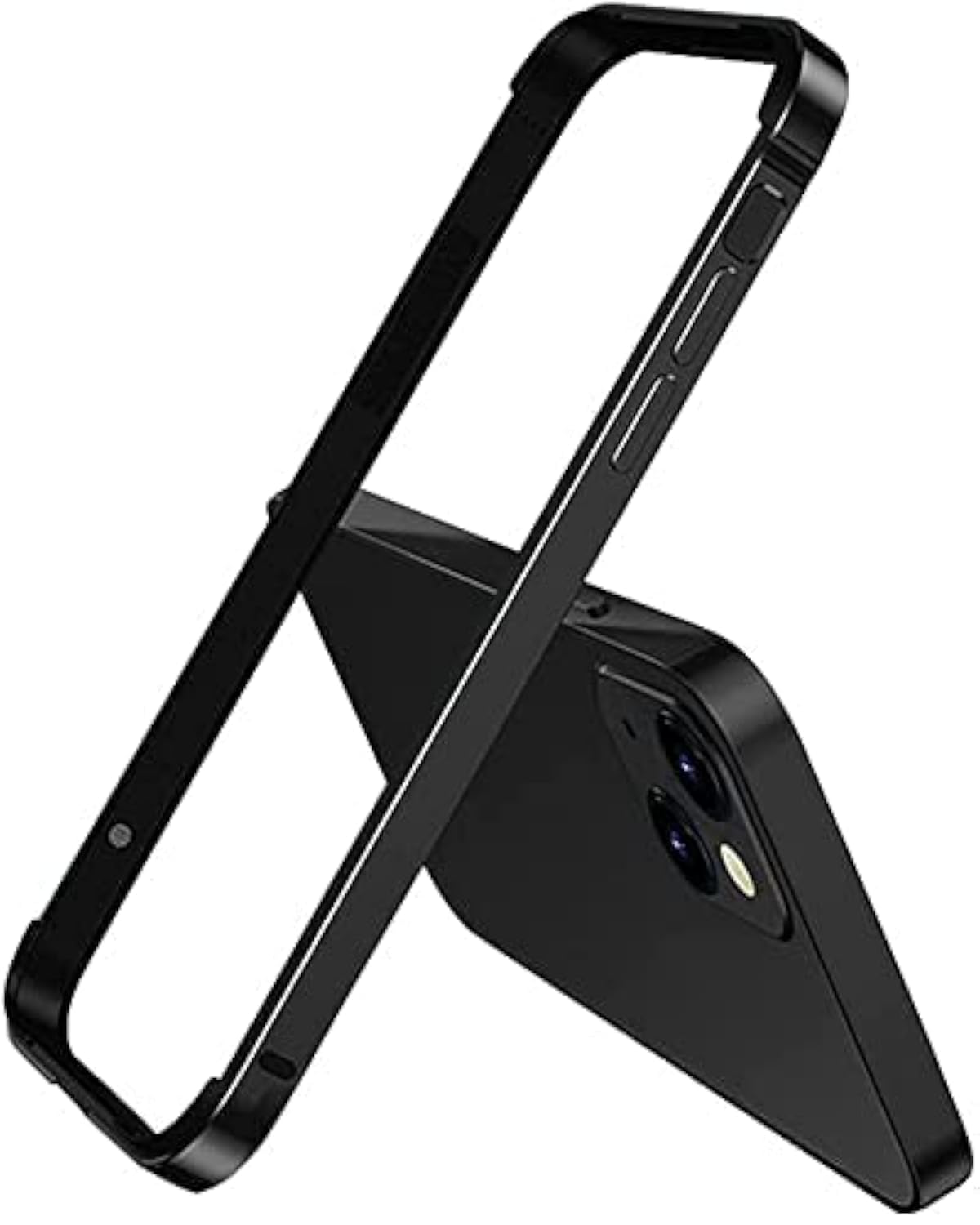 Photo 1 of New Aluminum Frame Metal Bumper Frame Slim Hard Case Cover for iPhone13 Pro Max, Metal Frame Armor with Soft Inner Bumper, Raised Edge Protection (Black, for 6.7" iPhone 13 Pro Max)