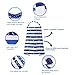 Kyapoo Nursing Breastfeeding Cover Lightweight Breathable 100% Cotton Nursing Apron for Breastfeeding Rigid Neckline Full Coverage and Adjustable Strap Blue