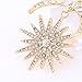 Rhinestone Moon Star Burst Dangle Earrings for Women Crystal Wedding Party Drop Earrings (Gold)