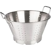 Winco Stainless Steel Premium Colander with Base, 16-Quart, Medium | Heavy-duty, Large capacity for bulk use, Great for Draining Pasta, Rinsing Produce, Straining and Kitchen Prep