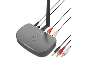 Besign BE-RCA Long Range Bluetooth Audio Adapter, HiFi Wireless Music Receiver, Bluetooth 5.0 Receiver for Wired Speakers or Home Music Streaming Stereo System