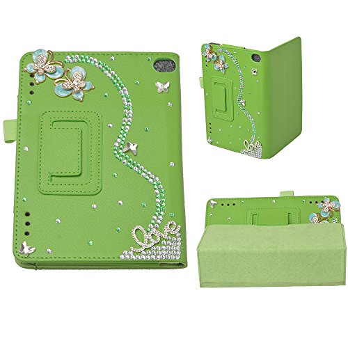 Spritech(TM) Luxury Bling Rhinestone Design Beautiful Butterfly Decor Smart-shell Stand Cover for Fire 7 inch Display Tablet (5th Generation - 2015 Release Only)