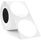 SUPVAN T50M Series Label Maker Tape, Round Size Φ2 140 Labels/Roll Genuine Laminated Thermal Label Tape Refill, Waterproof Oilproof Highly Adhesive Auto Detect Labels, Black on White