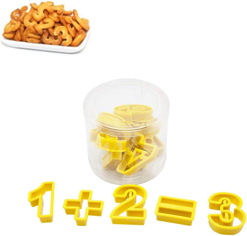 Cookie Cutter Set, 15 PCS Numbers and Symbols Plastic Fondant Cutters Set Small Mold Tools for Biscuit, Cake, Dough