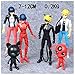 6Pcs Miraculous Ladybug Action Figure Tikki Noir Cat Plagg Adrien Toy Set Gift