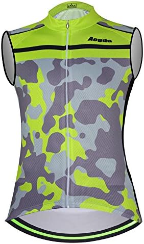 Sleeveless Cycling Jersey Aogda Men Bicycle Bike Shirts Vest Clothing Biking Bicycle Bib Shorts (XXXXL)