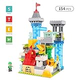 SpringFlower Building Blocks, Automatic Marble Run set, Castle Fairy Tale Theme, Educational Construction Toys Set, Best New year gift for Kids, Boys, and Girls 3 4 5 6 7 8 Years Old & Up,154pcs