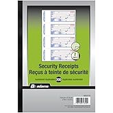Adams Receipt Book, Advanced Security, 2-Part Carbonless, 200 Numbered Receipts, 4 Per Page, Bilingual English/French, White/
