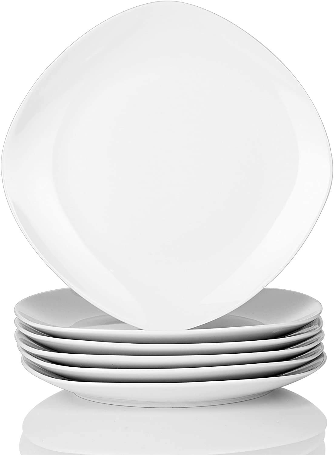 MALACASA, Serie Elisa, 6 TLG. Porzellan Tellerset Speiseteller Set Flachteller 24,6cm für 6 Personen