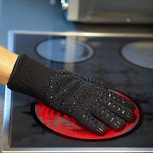 BBQ Microwave Oven Work Gloves,Food Grade Double-deck 932°F Heat Resistant Silicone Long Gloves With Fingers,Men Gardening Welding /Women Kitchen Cooking Glove Mitts For Barbecue Grilling Baking - Thumbnail 5