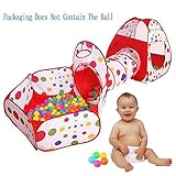 Kids Play Tent 3 In 1, Tunnel Ball Pit and Game House Combined Together, Develop Child Intelligence Loss of Children'S Energy Libre Mother Hands Easy To Carry and Fold Suitable for 1-6 Years Old