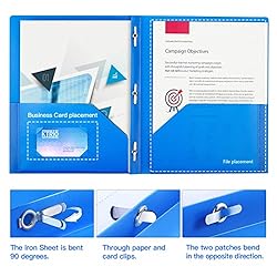 KTRIO Plastic Pocket Folders with Prongs, 5 Pack 2