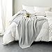 Pumpkin Town Gray 100% Cotton Cable Knit Autumn Throw Blanket for Soft Sofa, Chair, Couch, Picnic, Camping, Beach, Home Decorative Knitted Blanket, 50