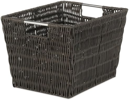 Whitmor Rattique Small Storage Tote, Espresso