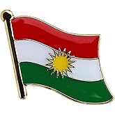 Kurdistan Flag Die-struck Metal Single Lapel Pin with Butterfly Clasp Closure