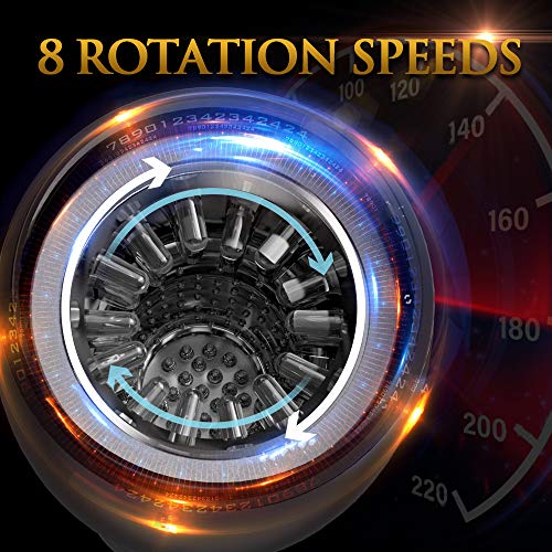 Male Masturbator Cup with 8 Reversible Rotation Modes * 8 Fast Speeds, Automatic Men Masturbation Stroker with Pussy Ass Sleeve for Penis Stimulation, Fondlove Detachable Sex Toy for Adult Pleasure