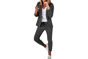 GUWHOUN Pants Suits for Women Dressy Casual Plus Size Slim Fit Pants and Blazers Sets Formal Business Office Work Pantsuit