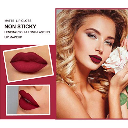 Lip Gloss by Rejawece - Waterproof Long Lasting Matte Lip Gloss Liquid Lipstick Beauty Makeup Cosmetics Lip Stick (Color 21#)
