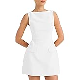 BORIFLORS Women's Sexy Bodycon Boat Neck Mini Dresses Elegant Classy Work Party Short Dress