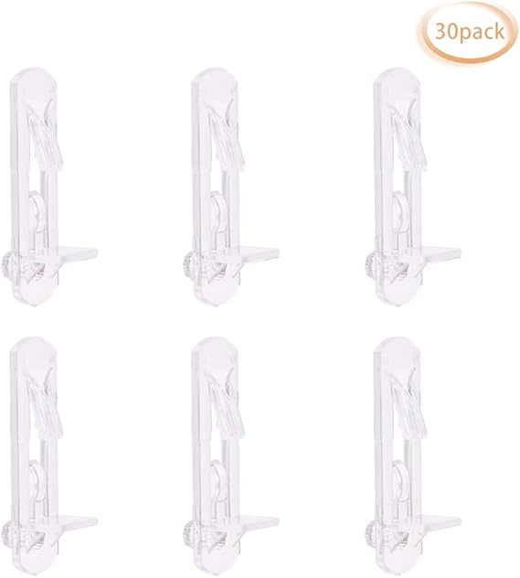 INCREWAY 30 Pack Shelf Support Peg, Clear Plastic Locking