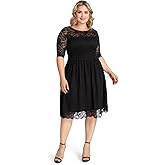 Kiyonna Women's Plus Size Luna Lace Cocktail Dress
