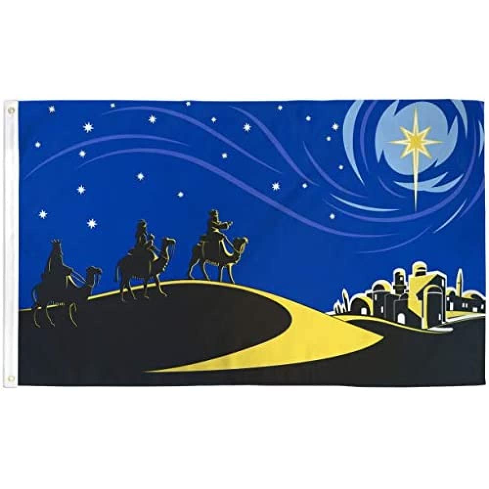 AZ FLAG - Bethlehem Flag - 3x5 Ft - 100D Polyester Biblical Magi Banner with Two Metal Grommets - Fade Resistant - Vivid Colors - 3' x 5' Feet - 150x90 Cm