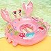 UClever Baby Inflatable Pool Float Infant Crab Seat Boat Swim Ring with Handles (Pink)