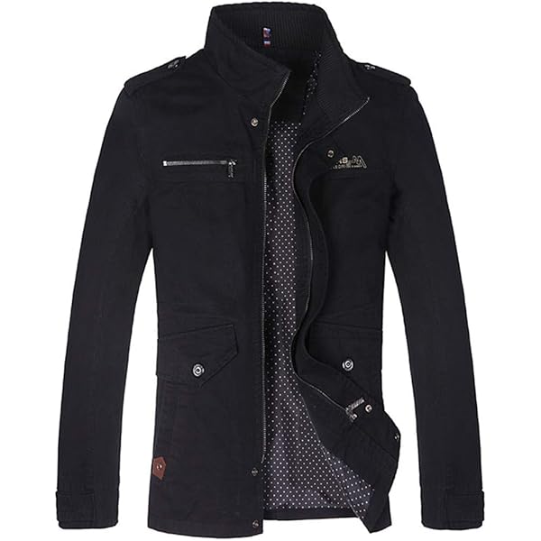 ジャケット・アウター high neck wool military jacket F2144_BLK_FRT1.jpg