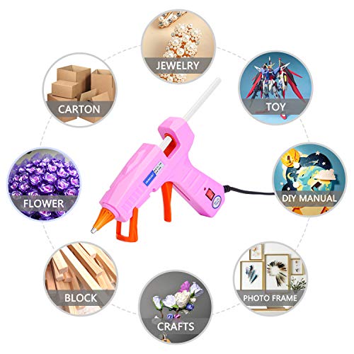 Hot Glue Gun,30W High Temp Heavy Duty Hot Melt Glue Gun Kit with 30pcs Glue Sticks(7.2'' x 0.27") for DIY Projects, Arts and Crafts, Home Quick Repairs & Sealing, Artistic Creation (Pink)