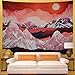 Galoker Mountains Tapestry Abstract Sunset Tapestry Red Nature Landscape Wall Hanging Tapestries for Room H51.2× W59.1inches