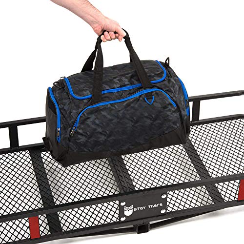 Stay There Hitch Mount Cargo Basket Steel Cargo Carrier for Vehicles with 2" Hitch Receiver 60" L x 22" W x 6" H and 500 Lbs Hauling Weight Capacity with 2 Packing Straps - Thumbnail 2