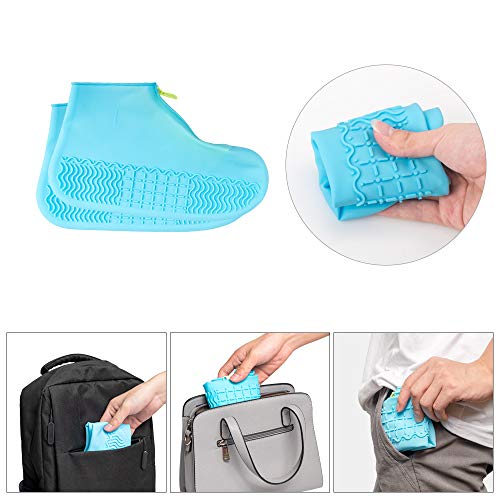 image for CHUHUAYUAN Waterproof Silicone Shoe Covers, Reusable Foldable Not-Slip