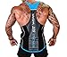 ICOOLTECH Men's Fitness Gym Muscle Cut Stringer Bodybuilding Workout Sleeveless Tank Top Shirts (US - X-Large, Black Blue)