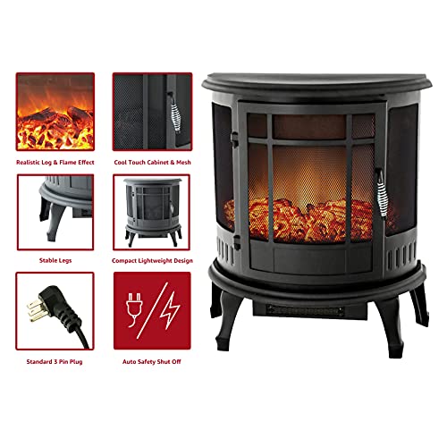 FLAME&SHADE Electric Fireplace Stove for Indoor use, 25 inch Portable