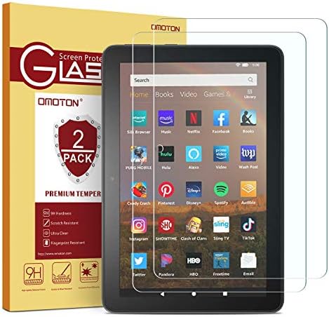 [2 pack] OMOTON Display screen Protector for All-New Hearth HD 8/Hearth HD 8 Plus/Hearth HD 8 Children (tenth Technology – 2020 Launched), Tempered Glass/Excessive Definition / 9H Hardness