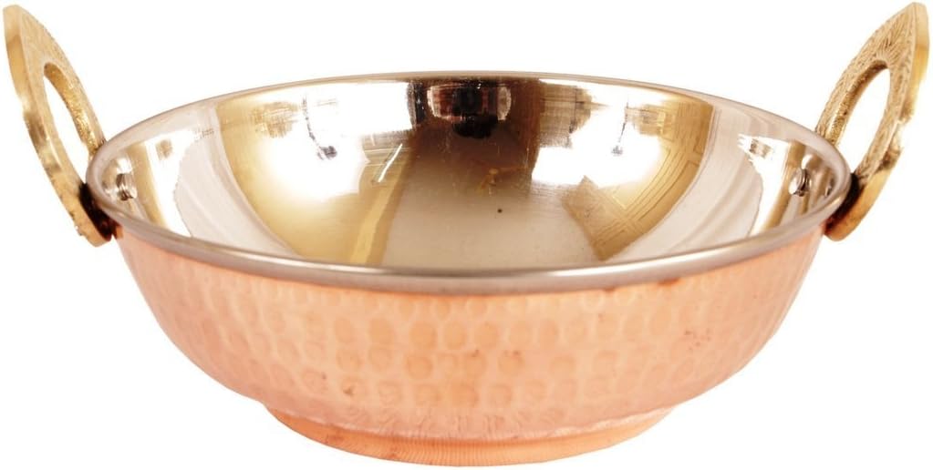 KaBi Copper Biryani Karahi, 1.2 Litres/17.50cm, Reddish Brown