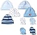 Gerber Baby 9 Piece Cap and Mitten Bundle, Transportation, New Born