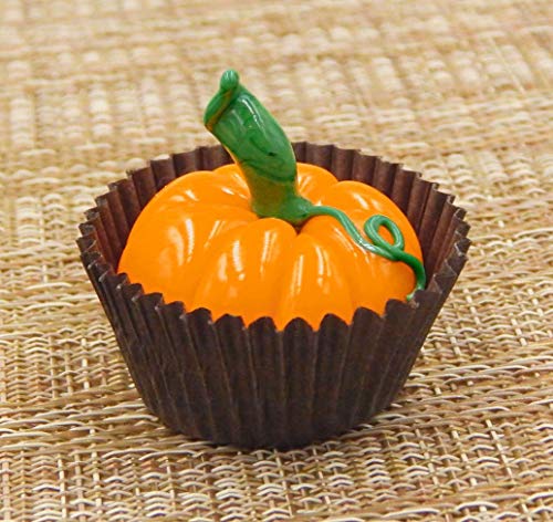 Pumpkin Art Glass Mango Chocolate Halloween Handmade Gift Seasonal Gourd Table DÃ©cor Fall Autumn